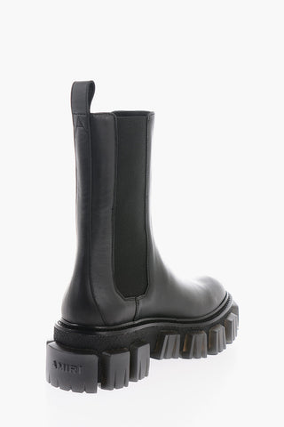 Statement Sole CREPE LUG Leather Chelsea Booties