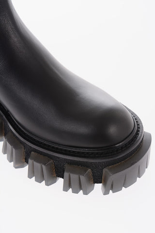 Statement Sole CREPE LUG Leather Chelsea Booties