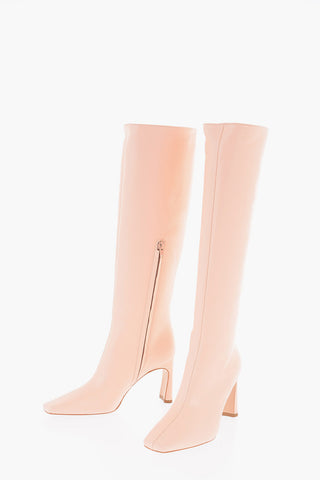 LH X LIU JO Squared Toe Knee Length Leather Boots 9cm
