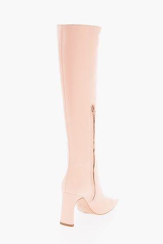 LH X LIU JO Squared Toe Knee Length Leather Boots 9cm