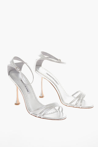 Spool Heel CARACOL Lamè Leather Sandals 10cm