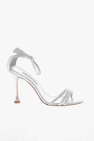 Spool Heel CARACOL Lamè Leather Sandals 10cm