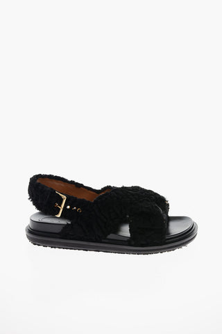 Criss Cross Straps Eco-fur Sandals