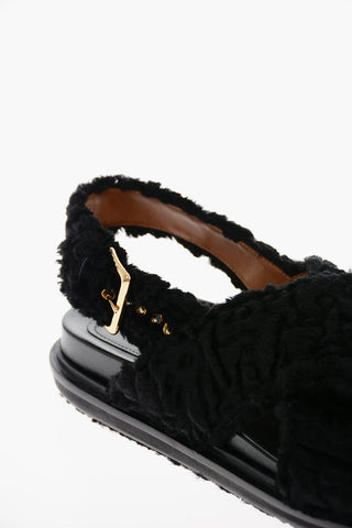 Criss Cross Straps Eco-fur Sandals