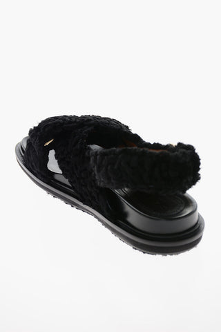 Criss Cross Straps Eco-fur Sandals