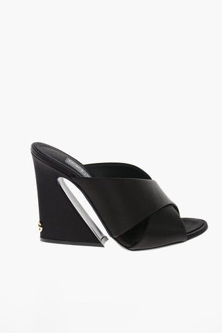 Geometric Heel KEIRA Satin Mules 10cm