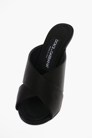 Geometric Heel KEIRA Satin Mules 10cm