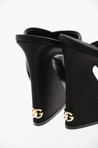 Geometric Heel KEIRA Satin Mules 10cm