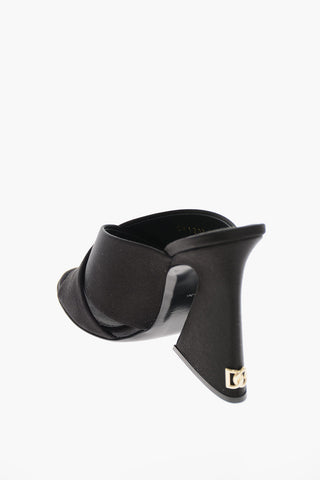 Geometric Heel KEIRA Satin Mules 10cm