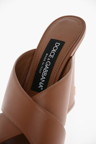 Geometric Heel KEIRA Leather Mules 10cm