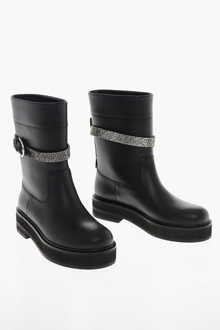 Platform Sole EAN Leather Booties