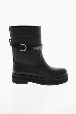 Platform Sole EAN Leather Booties