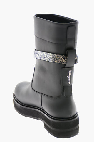 Platform Sole EAN Leather Booties