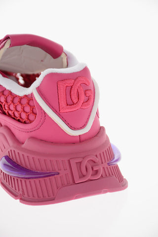 Mesh Detail HONEYCOMB Leather and Fabric Sneakers