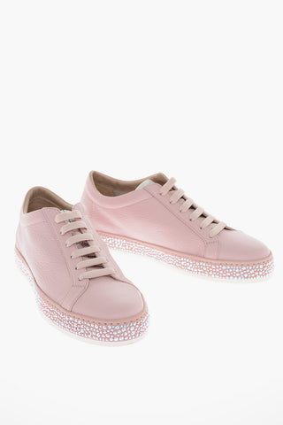 Sneakers ANDREA in Pelle Martellata con Cristalli