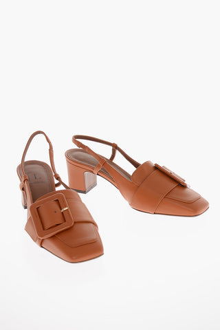 Squared Toe Slingbacks with Buckle 5cm