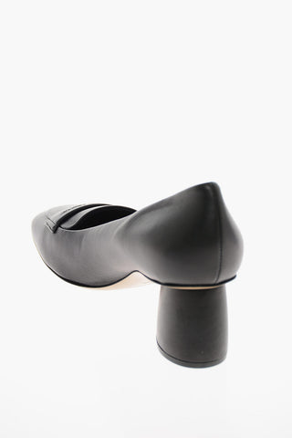 EMPORIO Squared Heel Leather Loafers 5cm