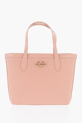 LOVE Tote Bag VALENTINA aus Kunstleder mit Allover-Herzen