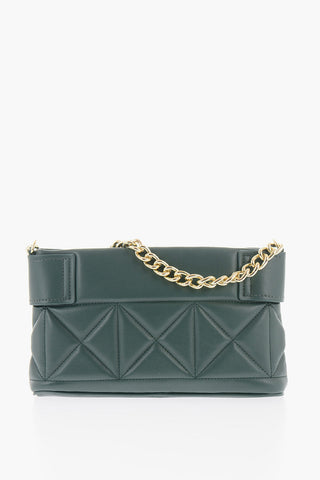 LOVE Quilted Faux Leather Bag with Gold Chain