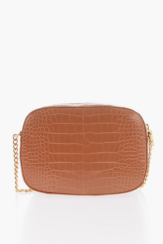 LOVE Faux Leather Crossbody Bag with Crocodile Effect