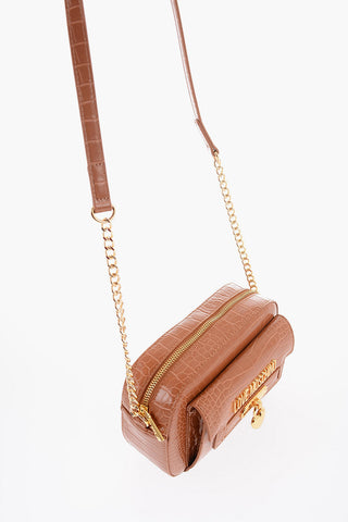 LOVE Faux Leather Crossbody Bag with Crocodile Effect