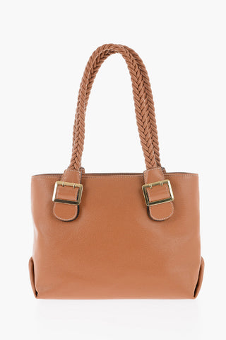 LOVE Faux Leather Shoulder Bag with Braided Handle