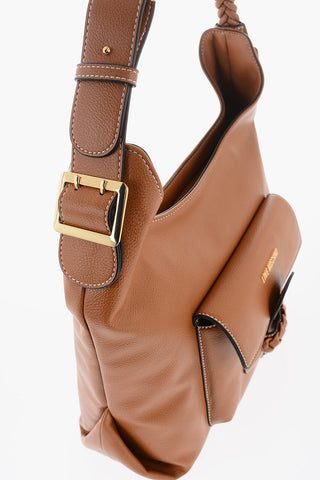 LOVE Faux Leather Shoulder Bag with Braided Handle