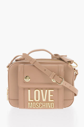 LOVE Faux Leather Crossbody Bag with Gold Logo