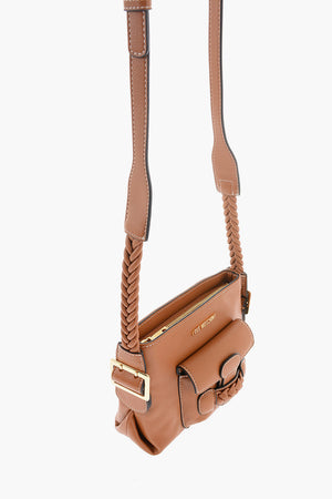 LOVE Faux Leather Crossbody Bag with Braided Details