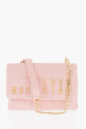 LOVE Tasche aus gestepptem Kunstleder mit abnehmbarem Kettenriemen
