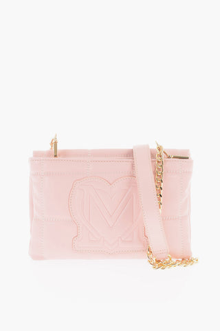 LOVE Tasche aus gestepptem Kunstleder mit abnehmbarem Kettenriemen