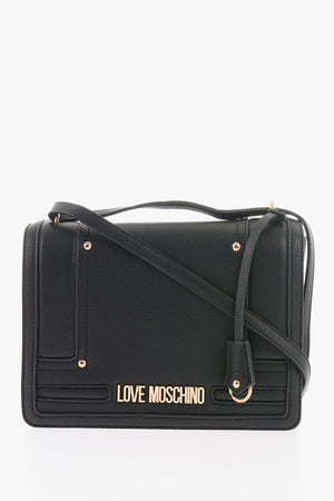 LOVE Faux Leather Shoulder Bag with Gold Logo