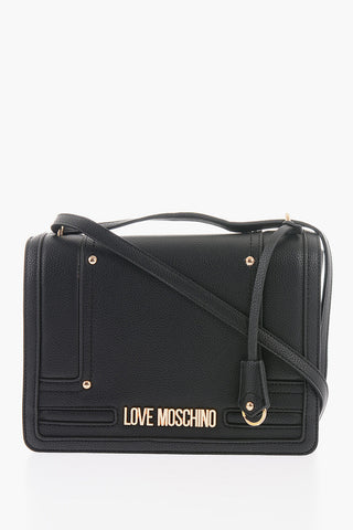 LOVE Faux Leather Shoulder Bag with Gold Logo