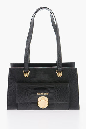 LOVE Borsa a Spalla in Ecopelle con Dettagli Dorati