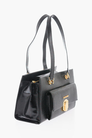 LOVE Faux Leather Shoulder Bag with Gold Details