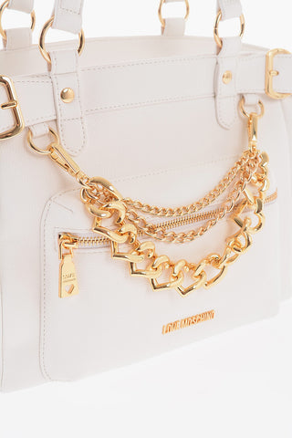 LOVE Faux Leather Shoulder Bag with Removable Golden Charm