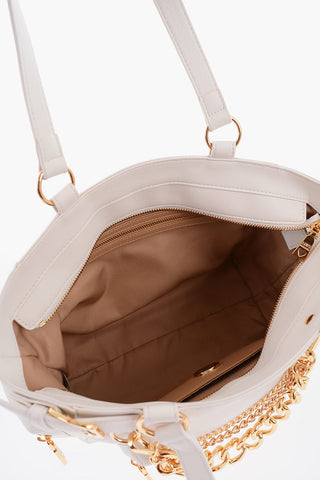 LOVE Faux Leather Shoulder Bag with Removable Golden Charm
