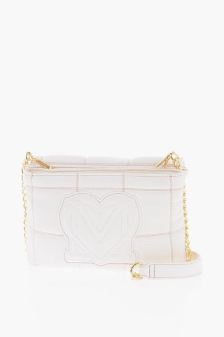 LOVE Tasche aus gestepptem Kunstleder mit abnehmbarem Kettenriemen