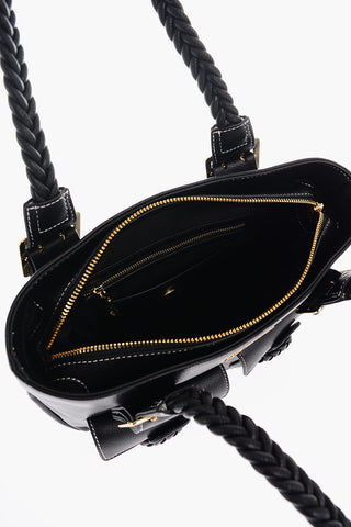 LOVE LOVE Schultertasche aus Kunstleder mit geflochtenem Griff