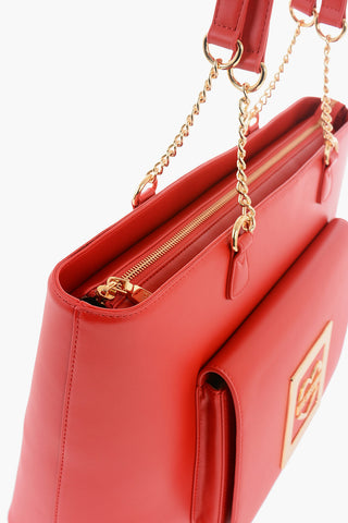 LOVE Faux Leather Tote Bag with Golden Details