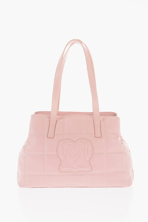 LOVE Borsa a Spalla in Ecopelle Trapuntata con Logo Dorato