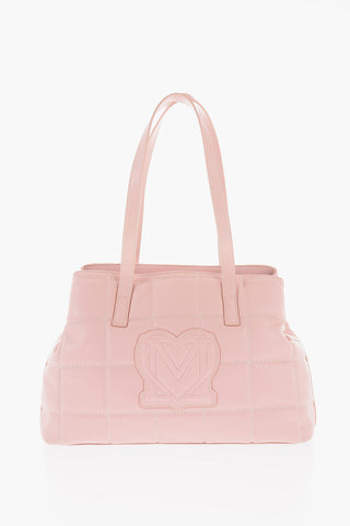 LOVE Borsa a Spalla in Ecopelle Trapuntata con Logo Dorato