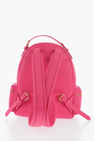  LOVE Faux Leather Backpack with Removable Golden Charm 