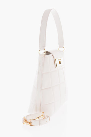 LOVE Quilted Faux Leather Shoulder Bag with Turn Lock Closure