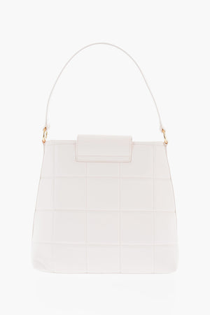 LOVE Quilted Faux Leather Shoulder Bag with Turn Lock Closure
