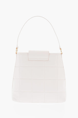 LOVE Quilted Faux Leather Shoulder Bag with Turn Lock Closure