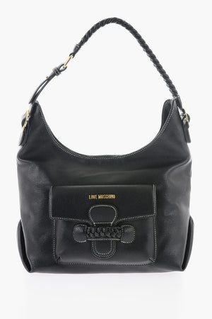  LOVE Borsa a Spalla in Ecopelle con Manico Intrecciato 