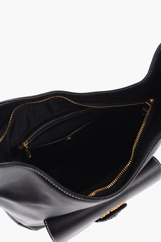LOVE Schultertasche aus Kunstleder mit geflochtenem Griff