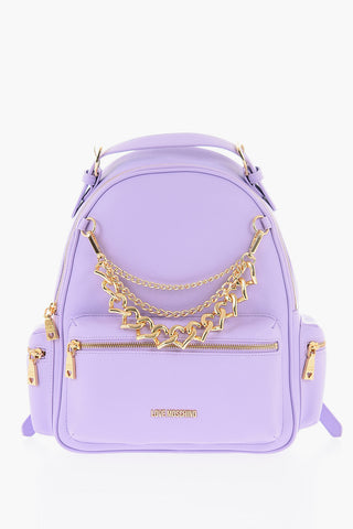 LOVE Faux Leather Backpack with Removable Golden Charm