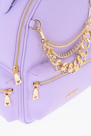 LOVE Faux Leather Backpack with Removable Golden Charm